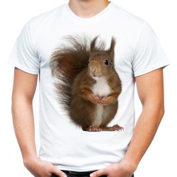koszulka z wiewiórką męska z nadrukiem motywem wiewiórki t-shirt