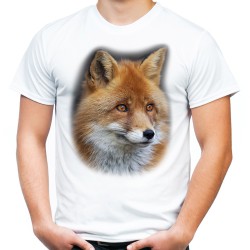 koszulka z lisem męska z nadrukiem motywem lisa na prezent t-shirt