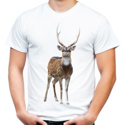 Koszulka z jeleniem męska z nadrukiem motywem jeleń na prezent