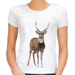koszulka z jeleniem damska z nadrukiem motywem jelenia na prezent
