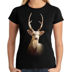 koszulka z jeleniem damska na prezent dla miłośnika leśnych zwierząt leśnika t-shirt