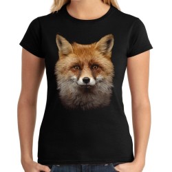 koszulka z lisem rudym damska na prezent dla rudej miłośniczki leśnych zwierząt