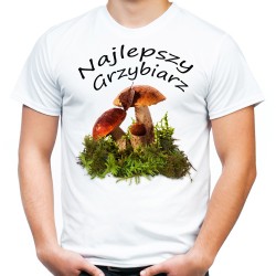 koszulka najlepszy grzybiarz na prezent dla grzybiarza z grzybami