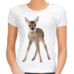 koszulka z młodą sarną dla miłośniczki leśnych zwierząt na prezent