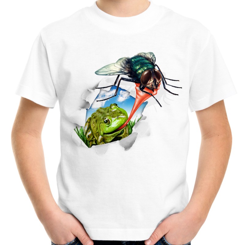 koszulka z muchą i żabą 3d dziecięca