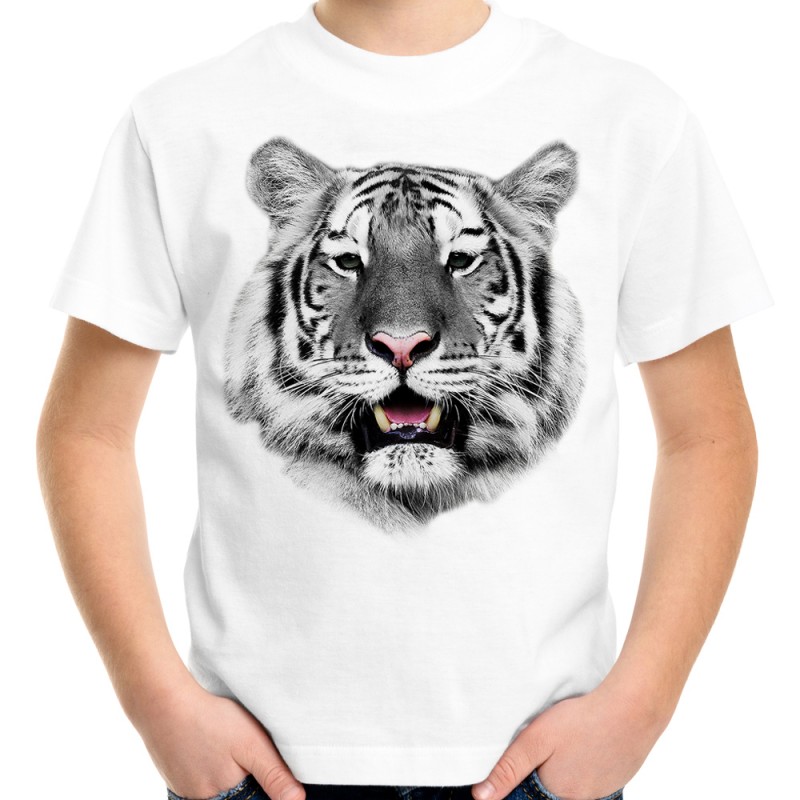 koszulka z głową tygrysa dziecięca dzikim kotem