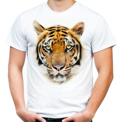koszulka z głową tygrysa dzikim kotem męska