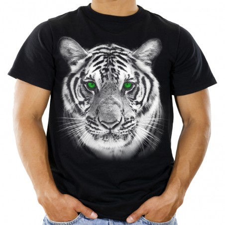 koszulka z białym tygrysem bengalskim z nadrukiem motywem tygrysa z głową dzikiego kota