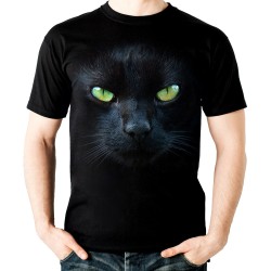 koszulka dziecięca z czarnym kotem dla kociarza