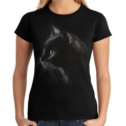 koszulka damska z czarnym kotem dla kociary