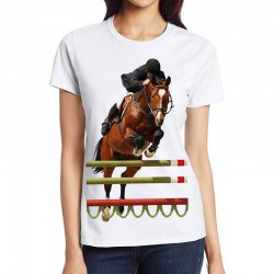 koszulka jeździecka z koniem t-shirt jeździecki z koniem nadrukiem motywem konia odzieź jeździecka dla koniary
