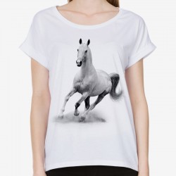 Bluzka z białym koniem bluzki z białym koniem koszulka z białym koniem koszulki z białym koniem