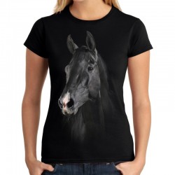 Koszulka damska z czarnym koniem t-shirt