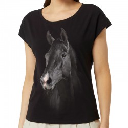 Bluzka czarna z głową konia t-shirt koszulka  z koniem