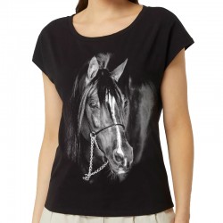 Bluzka z koniem czarna koszulka z koniem abrabem koń czarny na koszulce arab
