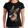 koszulka z psem owczarkiem niemieckim damska z głową psa owczarka niemieckiego wilczura wilczurem na prezent