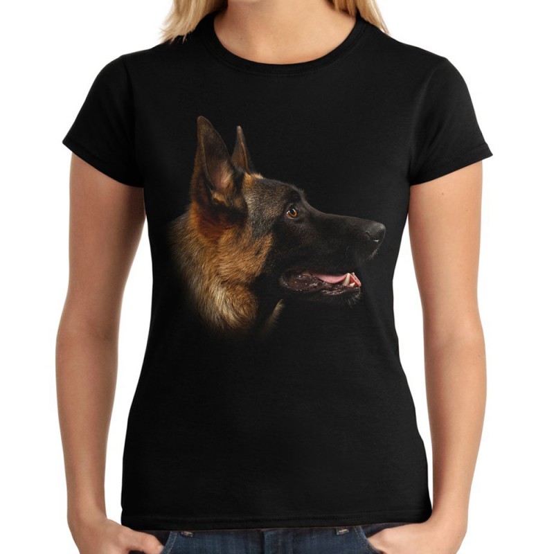 koszulka z psem owczarek niemiecki damska z wilczurem t-shirt z nadrukiem motywem psa