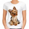 Koszulka z psem Yorkshire terrier York dziecięca z nadrukiem motywem psa yorka na prezent dla miłośniczki psó rasy jork damska