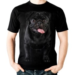 Koszulka z mopsem psem dziecięca śmieszny pies rasy mops t-shirt z grafiką nadrukiem motywem mopsa pug