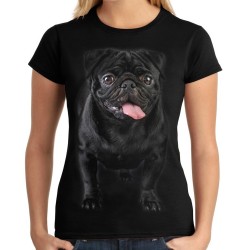 Koszulka z mopsem psem damska z nadrukiem motywem grafiką psa mopsa rasy mops pug