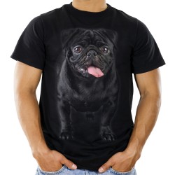Koszulka z mopsem psem męska z nadrukiem motywem psa rasy mops pug śmieszny pies