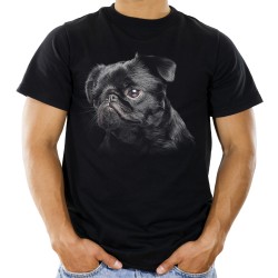 Koszulka z głową psa mopsa dziecięca z nadrukiem motywem grafika pies rasy mops