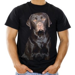 Koszulka z Labradorem Retriever czekoladowym męska koszulka z nadrukiem motywem grafika pies rasy labrador t-shirt męski