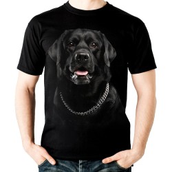 Koszulka z Labradorem Retriever  czarnym dziecięca z nadrukiem motywem grafiką psa rasy labrador
