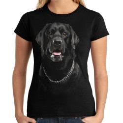 Koszulka z Labradorem Retriever czarnym damska t-shirt z nadrukiem motywem grafiką pies rasy labrador