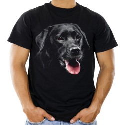 Koszulka z labradorem głową psa labradora męska z motywem grafiką nadrukiem pies rasy labrador na koszulce