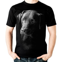 koszulka z labradorem psem czarnym dziecięca głową t-shirt