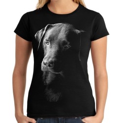 koszulka z labradorem psem czarnym damska głową t-shirt