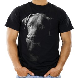 koszulka z labradorem psem czarnym głową t-shirt męski