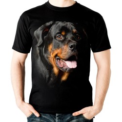 koszulka z Rottweilerem psem dziecięca t-shirt z nadrukiem grafiką motywem psa rasy rottweiler na koszulce
