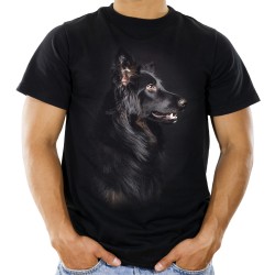 Koszulka z psem Border Collie męska z nadrukiem motywem grafiką psa rasy coli