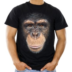 Koszulka z szympansem głową małpy męska z grafika nadrukiem motywem szympans homo sapiens małpa szympansa t-shirt małpa