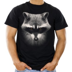 Koszulka z szopem praczem głowa szop pracz męska z motywem nadrukiem grafiką szopa pracza t-shirt