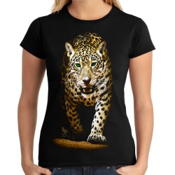 Koszulka z Jaguarem dzikim kotem Jaguar damska z nadrukiem motywem grafika dzikiego kota jaguara kot jaguar t-shirt