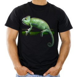 Koszulka męska z kameleonem z nadrukiem motywem grafiką gada kameleon t-shirt