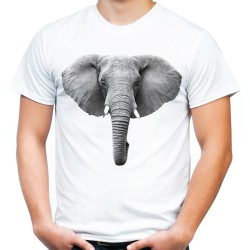 Koszulka z głową słonia z nadrukiem motywem grafią słoń ze słoniem t-shirt