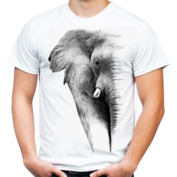 Koszulka męska ze słoniem z grafiką nadrukiem motywem słonia słoń t-shirt