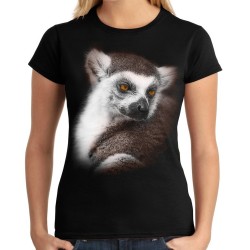Koszulka z lemurem damska z nadrukiem motywem grafiką lemura lemur t-shirt
