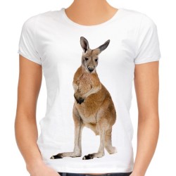 Koszulka z kangurem damska z nadrukiem grafiką motywem kangura kangur na koszulce t-shirt