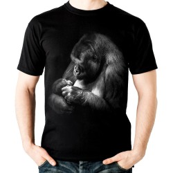 Koszulka z mamą szympans szympansem dla mamy z nadrukiem motywem grafiką szympansa małpa t-shirt