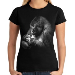 Koszulka z mamą szympans szympansem dla mamy z małpą małpa z nadrukiem grafiką motywem szympansa homo sapiens