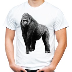 Koszulka z gorylem męska dla twardziela z nadrukiem motywem goryla king kong goryl dla twardziela na prezent t-shirt