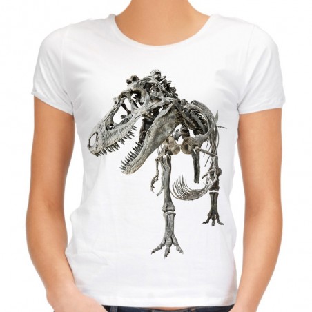 Koszulka z dinozaurem t-rex szkielet dinozaur damska z grafiką motywem nadrukiem dinozaur t-shirt na prezent dla paleontologa