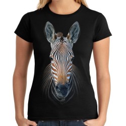 Koszulka damska z zebrą z nadrukiem motywem grafiką zebry zebra na kosuzlce t-shirt