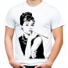 Koszulka z Audrey Hepburn męska t-shirt z nadrukiem grafiką motywem dla dziewczyny żony kobiety mamy na prezent