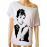 Tunika z Audrey Hepburn damska z nadrukiem grafiką motywem gwiazdy kina na prezent